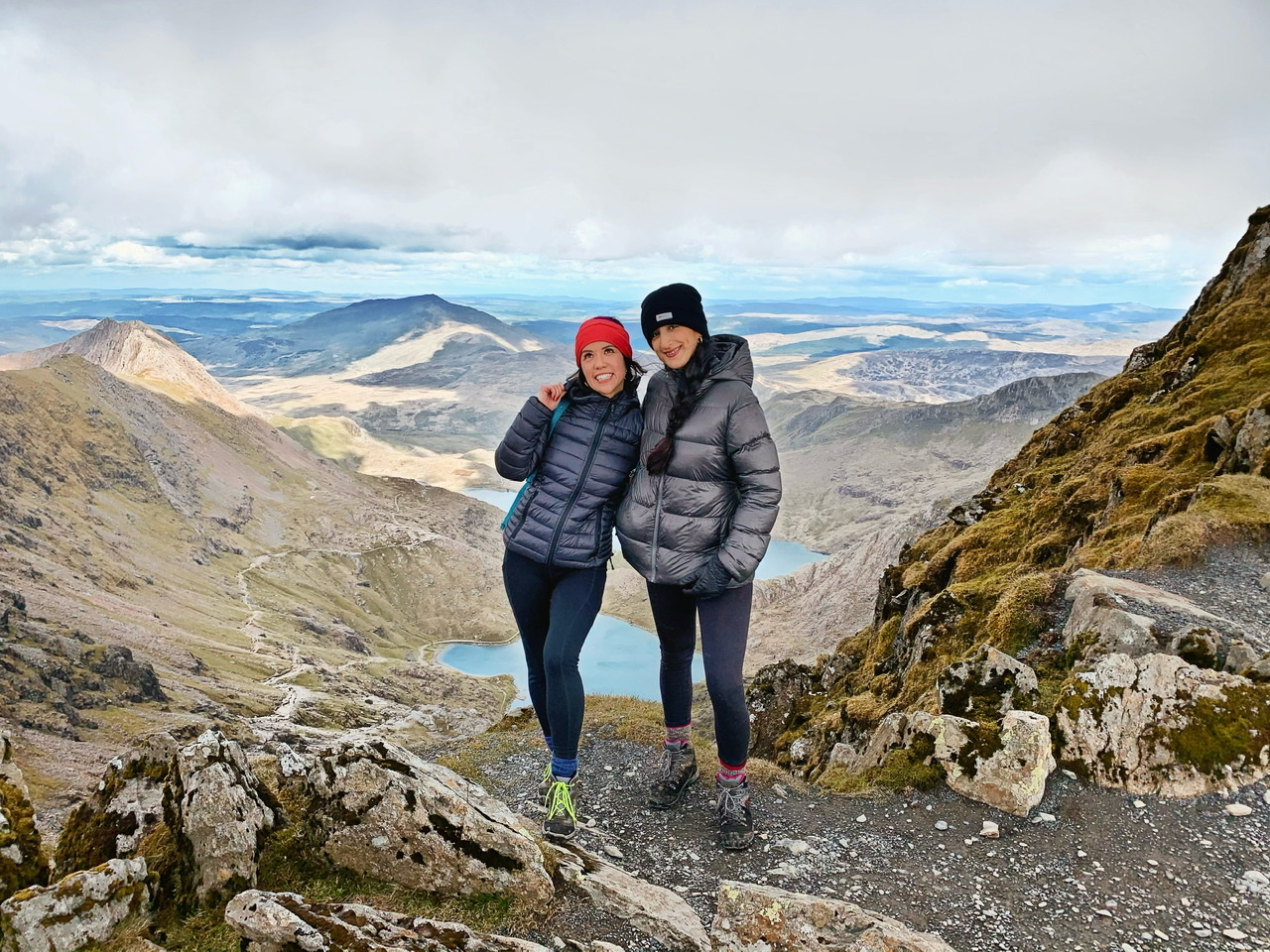 Hikers at the summit of Snowdon