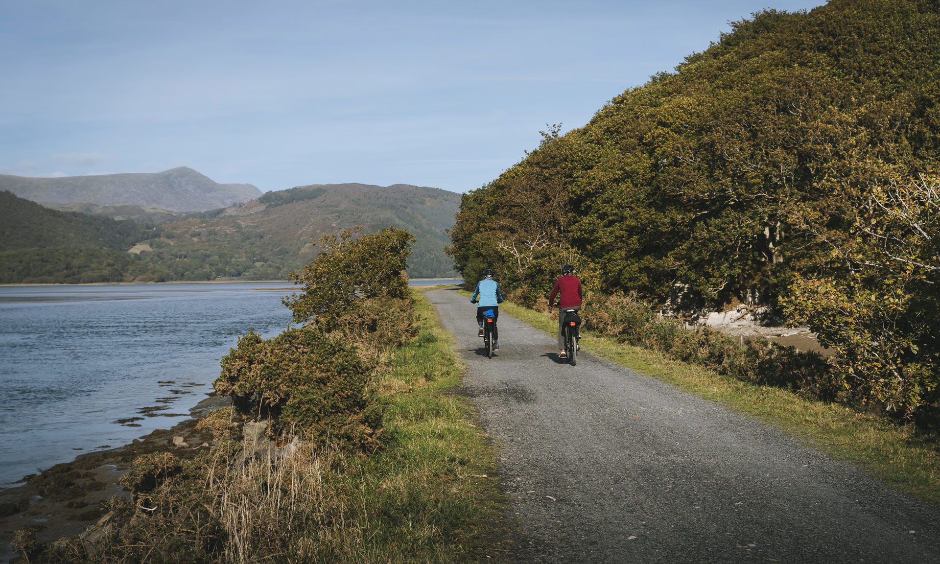 Scenic Mawddach Trail path along the estuary