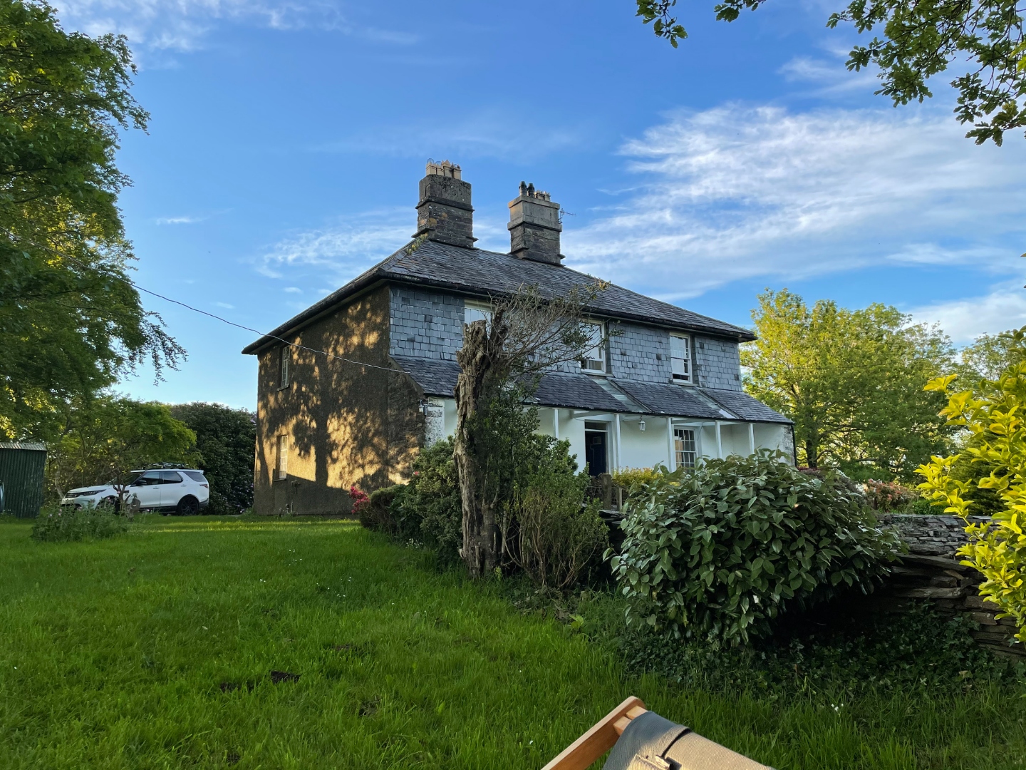 Tyddyn Eglwys from the garden in summer evening light